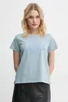 Bavlněné tričko Levi's dámské, modrá barva, A8804