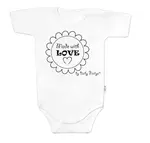Baby Nellys Body krátký rukáv Made with love,  bílé vel.  80