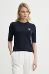 Vlněný svetr BA&SH JUMPER dámský, tmavomodrá barva, lehký, 1E25BREN