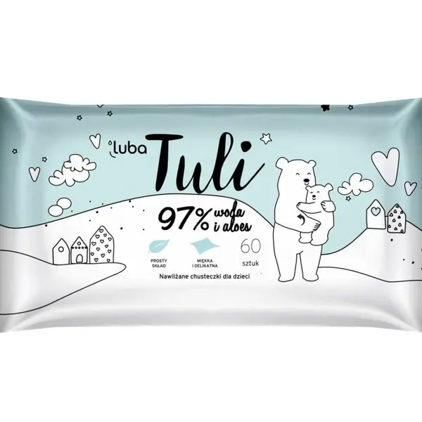 Luba Tuli Dětské vlhčené ubrousky s 97 % vody a aloe vera 60 ks