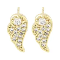 Brass Micro Pave Clear Cubic Zirconia Studs Earring