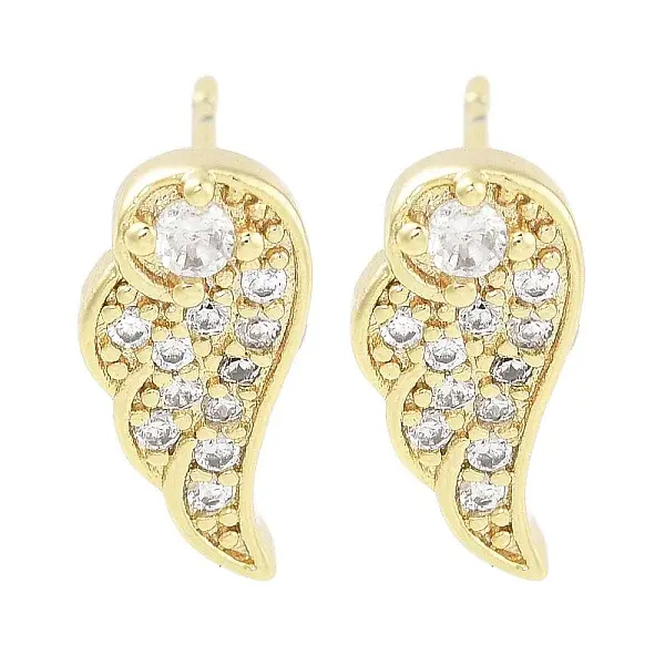 Brass Micro Pave Clear Cubic Zirconia Studs Earring