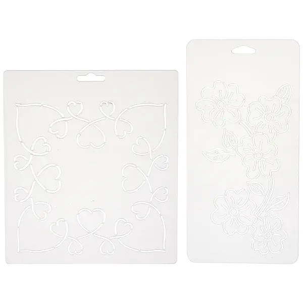 2Sheets 2 Styles Plastic Drawing Painting Stencils Templates