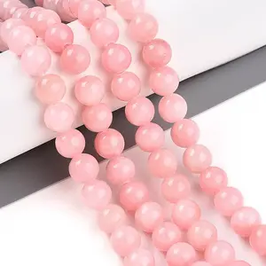 Natural Dyed Yellow Jade Gemstone Bead Strands