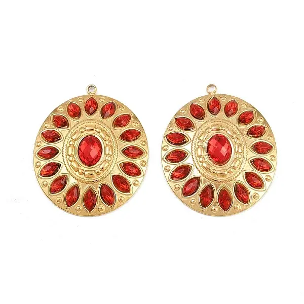 304 Stainless Steel Rhinstone Pendants