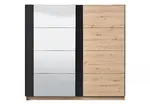 Šatní skříň s posuvnými dveřmi nathan - dub artisan/černá