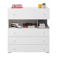 Šuplíková komoda omega - bílá/beton