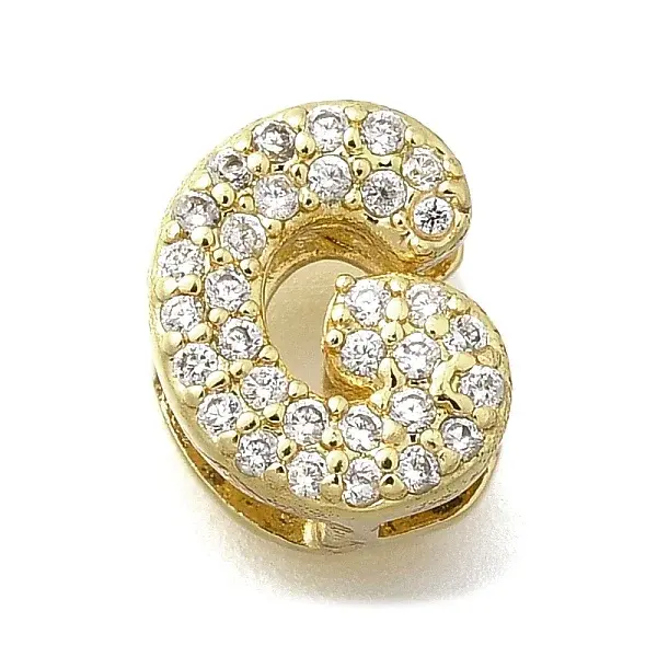 Brass Micro Pave Cubic Zirconia Letter Multi-Strand Links