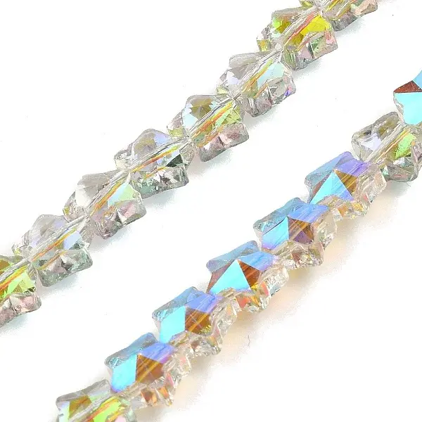 Electroplate Transparent Glass Beads Strands