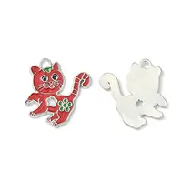 Alloy Enamel Kitten Pendants
