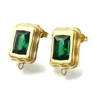 304 Stainless Steel Cubic Zirconia Stud Earring Findings