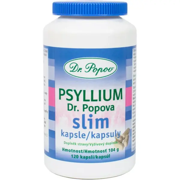 Dr. Popov Psyllium SLIM kapsle kapsle pro podporu hubnutí 120 cps