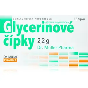 Dr. Müller Glycerinové čípky 2,2 g čípky pro podporu zdraví vylučovací soustavy 12 ks