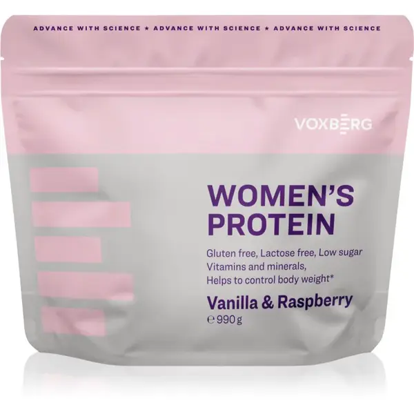 Voxberg Women's Protein syrovátkový protein pro ženy příchuť Vanilla & Raspberry 990 g