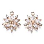 Brass Micro Pave Clear Cubic Zirconia Pendants