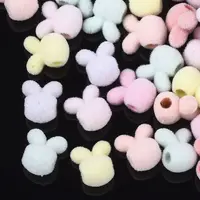 Flocky Acrylic Bunny Beads