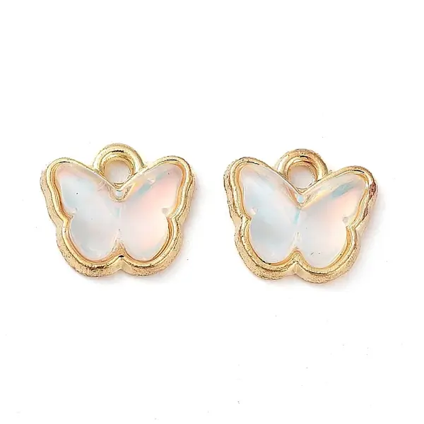Rack Plating Alloy Glass Charms