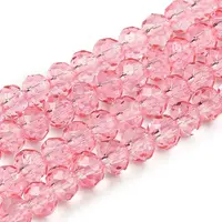 Transparent Baking Paint Glass Beads Strands
