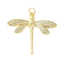 Brass Micro Pave Cubic Zirconia Pendants