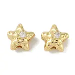 Brass Micro Pave Cubic Zirconia Beads