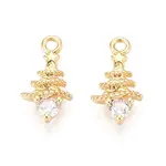 Brass Micro Pave Cubic Zirconia Charms