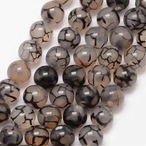 Natural Dragon Veins Agate Bead Strands