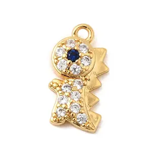 Brass Micro Pave Cubic Zirconia Charms