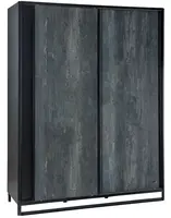 Šatní skříň s posuvnými dveřmi nebula - šedá/černá