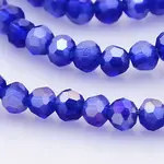 AB Color Plated Glass Faceted(32 Facets) Round Beads Strands