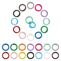 28Pcs 14 Colors Spray Painted Alloy Spring Gate Rings