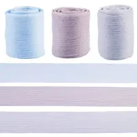 3 Rolls 3 Colors Wrinkle Polyester Ribbon