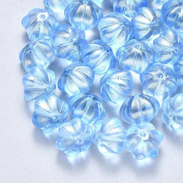 Transparent Spray Painted Glass Beads