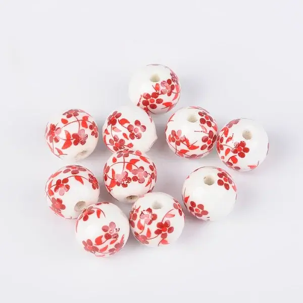 Handmade Printed Porcelain Beads