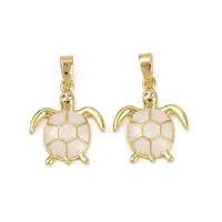 Brass Micro Pave Cubic Zirconia Pendants