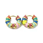 Enamel Round Hoop Earrings