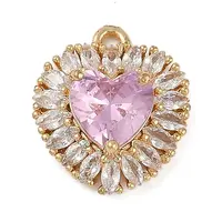 Brass Micro Pave Clear Cubic Zirconia Pendants