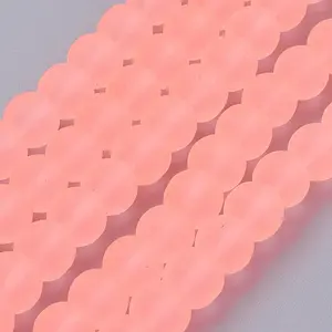 Baking Painted Transparent Glass Bead Strands