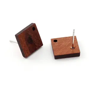 Coconut Brown Wood Stud Earring Findings