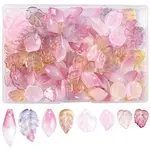 120Pcs 8 Styles Glass Pendants