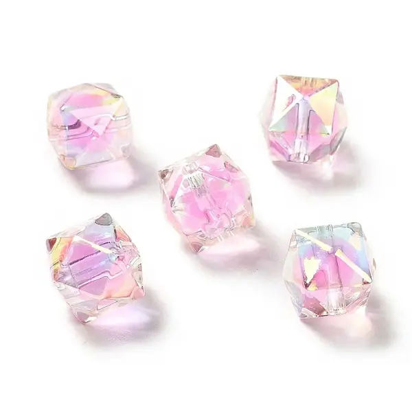 Two Tone UV Plating Rainbow Iridescent Acrylic Beads
