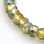 Half Rainbow Plated Faceted Rondelle Electroplate Glass Beads Strands