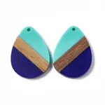 Opaque Resin & Walnut Wood Pendants