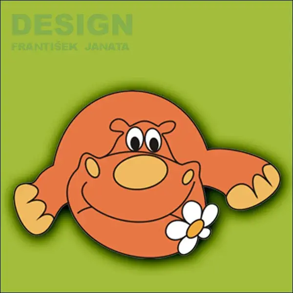 Dekorace na zeď hroch k kytkou 55x55cm