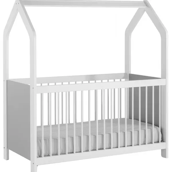 Dětská funkční postýlka 70x140 spencer - bílá/šedá
