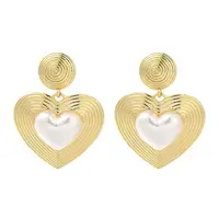 Rack Plating Heart Brass Stud Earrings