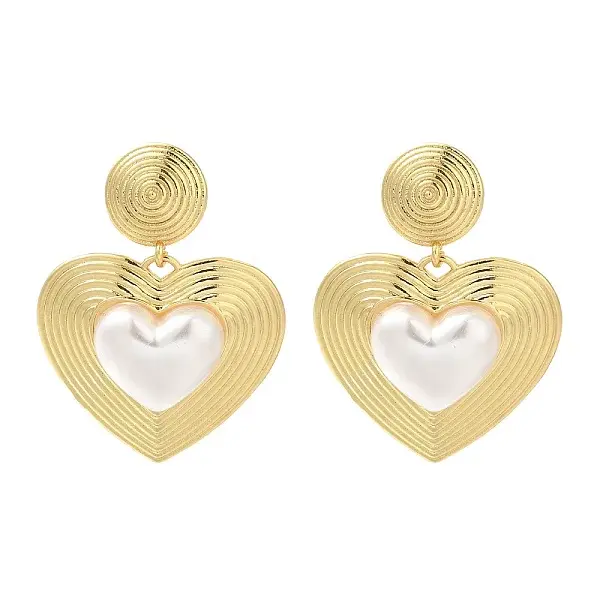 Rack Plating Heart Brass Stud Earrings