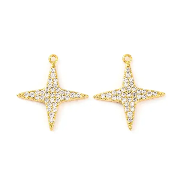 Brass Micro Pave Clear Cubic Zirconia Pendants