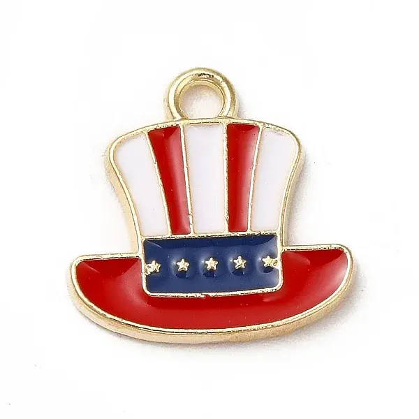 American Flag Style Alloy Enamel Pendants