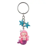 Mermaid Opaque Resin Pendant Keychain