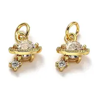 Brass Micro Pave Cubic Zirconia Charms